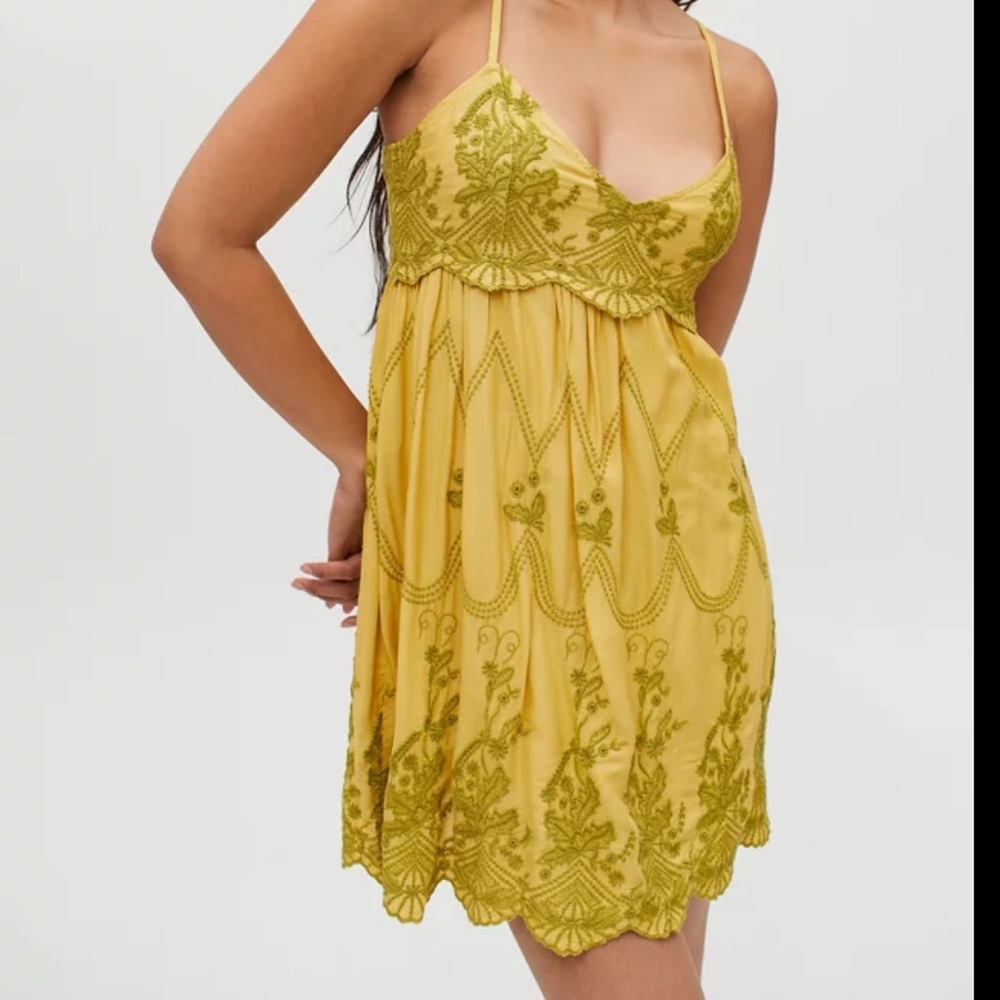 Urban Outfitters Jamie Embroidered Babydoll Dress